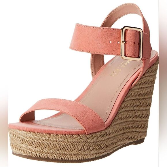 🔸️Madden Coral Vail Buckle Strap Espadrille Wedge Heels Size 8.5 - Picture 3 of 13